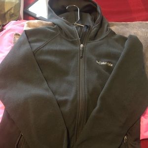 Womans Black Columbia hooded fleece jacket-medium